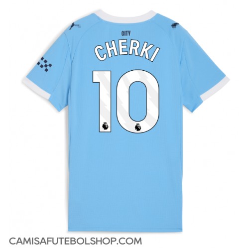 Camisa de time de futebol Manchester City Rayan Cherki #10 Replicas 1º Equipamento Feminina 2025-26 Manga Curta